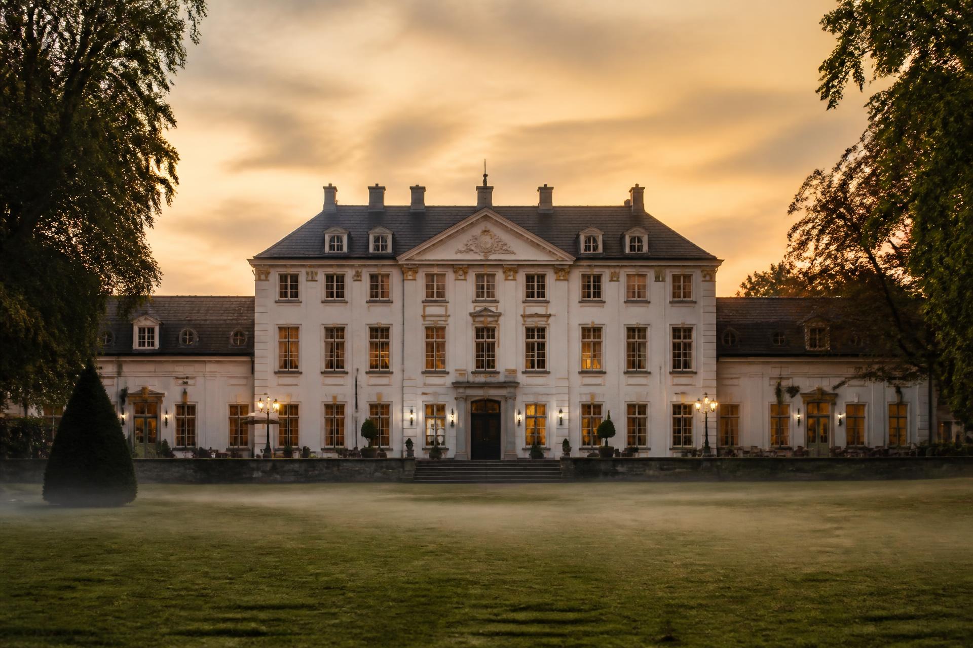 Countryside estate held by Shark Mont Capital at dusk
